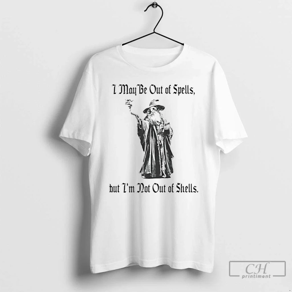 Classic Gun Wizard I May Be Out Spells But Im Not - Adult & Kids T-Shirts, Sweatshirts & Hoodies apparel design preview 1