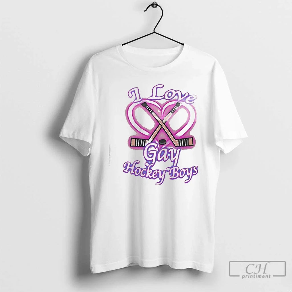 Classic I Love Gay Hockey Airbrushed - Adult & Kids T-Shirts, Sweatshirts & Hoodies apparel design preview 1