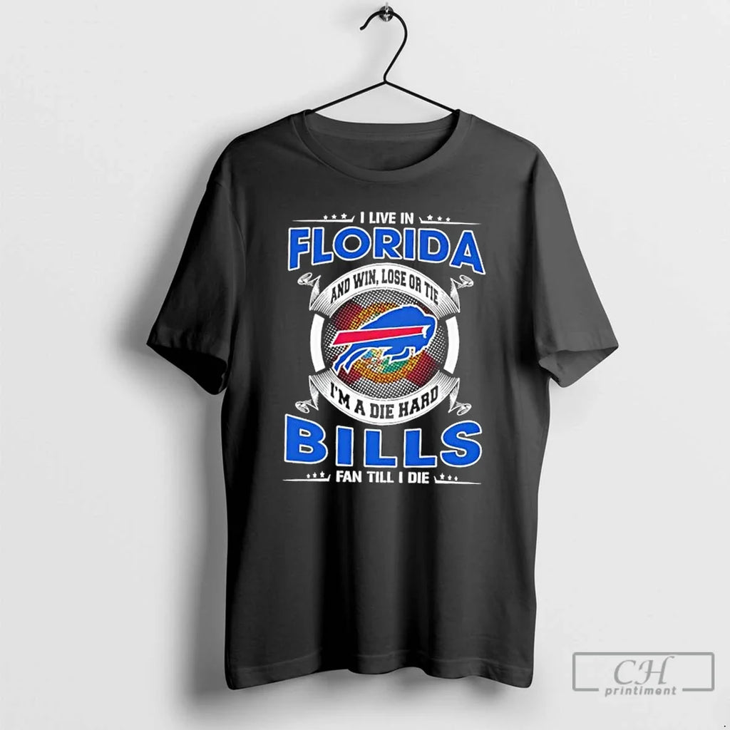 Classic I Live Florida Win Lose Tie Im Die Hard - Adult & Kids T-Shirts, Sweatshirts & Hoodies apparel design preview 1