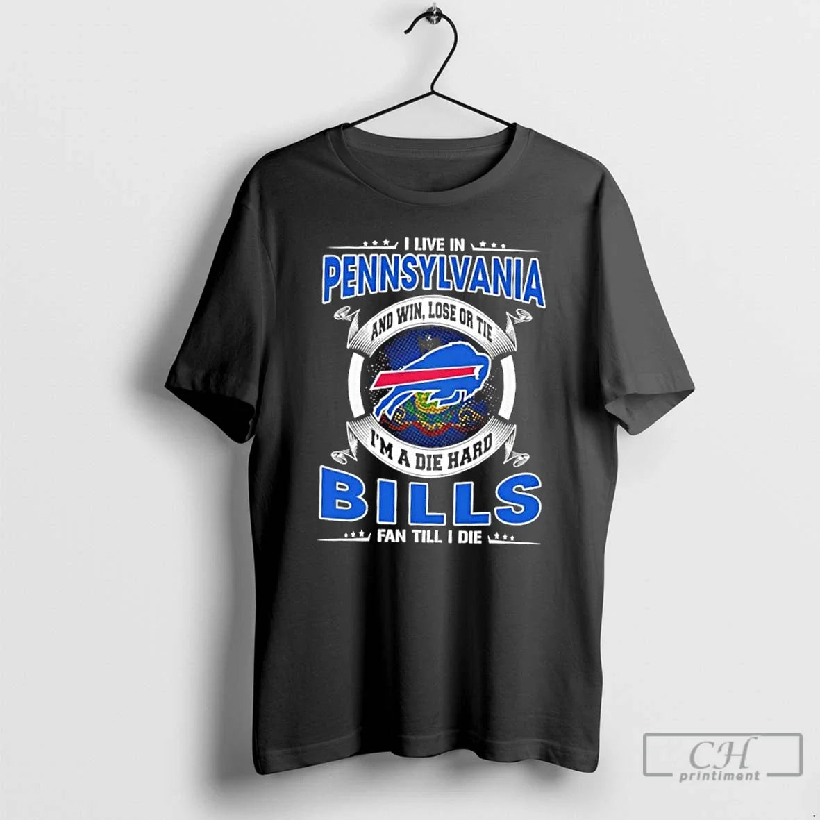 Classic I Live Pennsylvania Win Lose Tie Im Die Hard - Adult & Kids T-Shirts, Sweatshirts & Hoodies apparel design preview 1