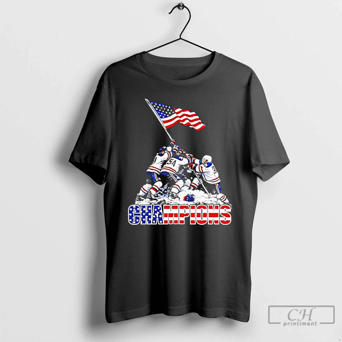 Classic Ice Hockey Champions 2026 Usa Players Raising - Adult & Kids T-Shirts, Sweatshirts & Hoodies apparel design preview 1