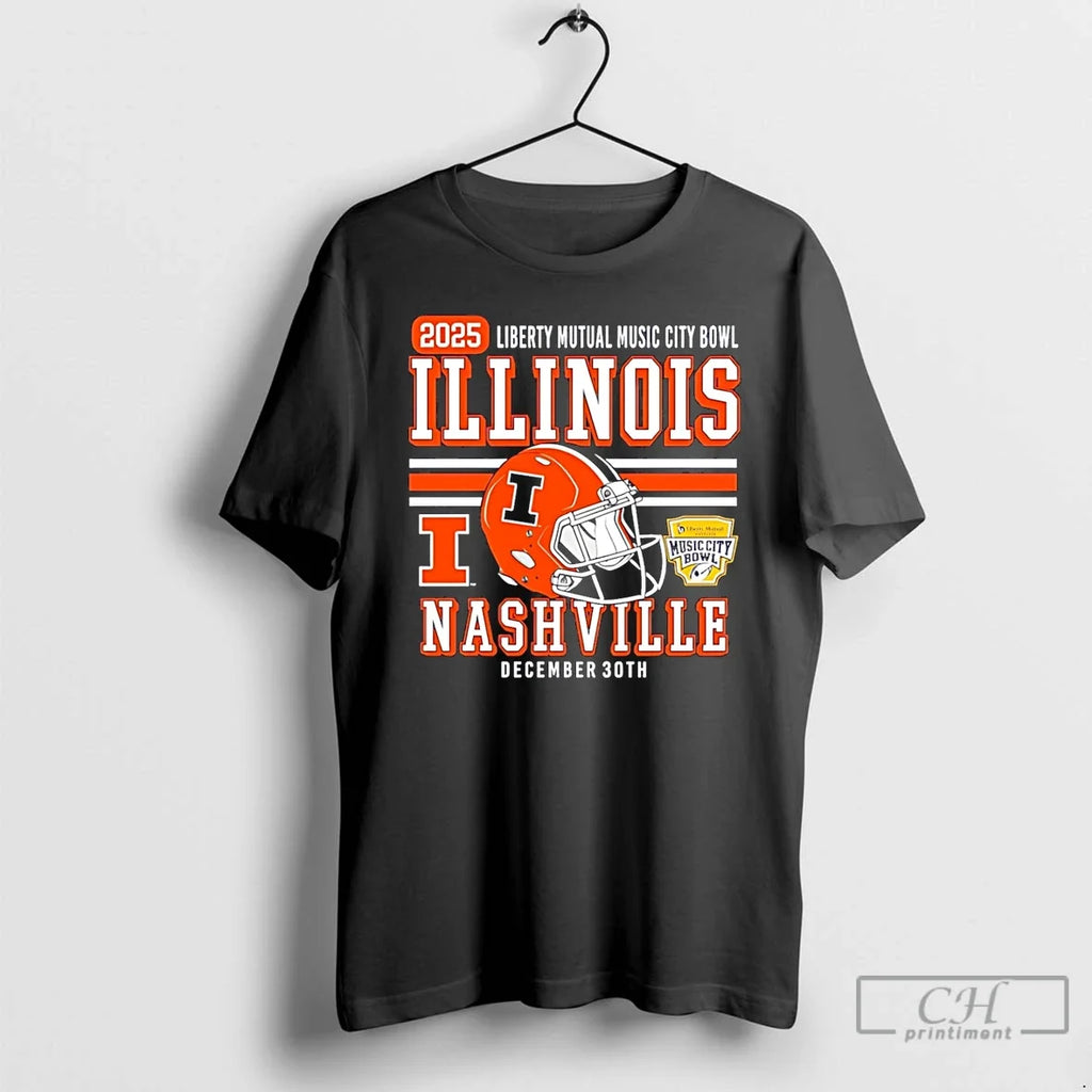 Classic Illinois Fighting Illini Football 2025 Music - Adult & Kids T-Shirts, Sweatshirts & Hoodies apparel design preview 1