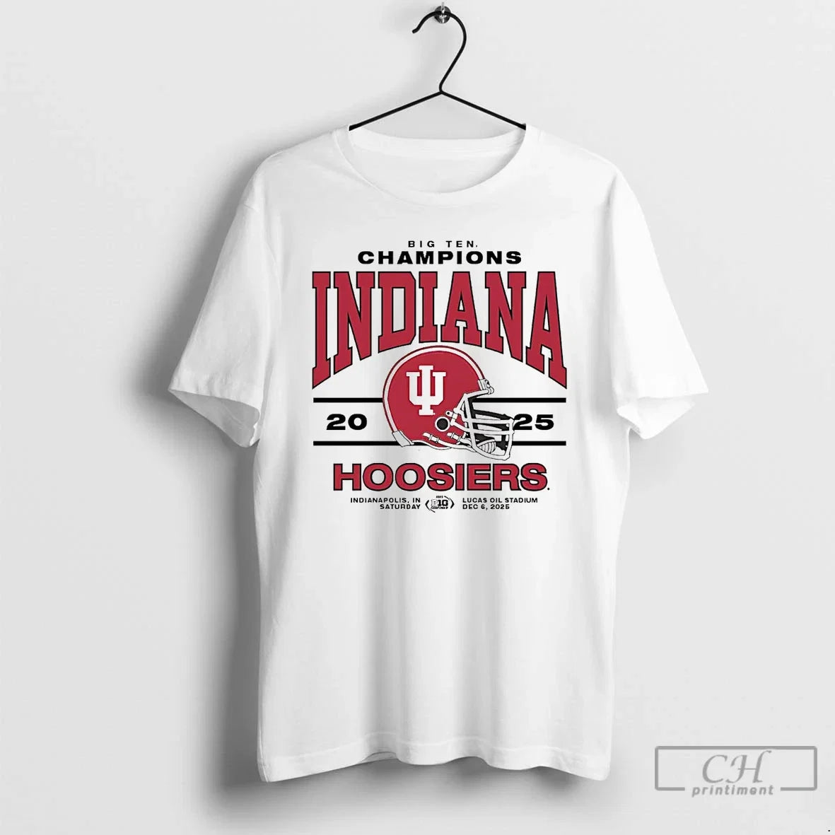 Classic Indiana Football 2025 Big Ten Champs Helmet - Adult & Kids T-Shirts, Sweatshirts & Hoodies apparel design preview 1