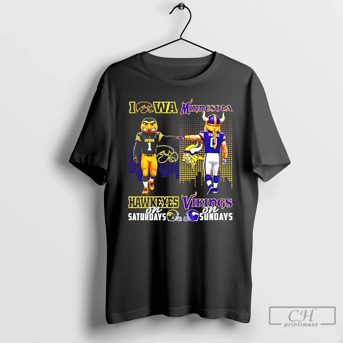 Classic Iowa Hawkeyes Saturdays Vs Minnesota Vikings - Adult & Kids T-Shirts, Sweatshirts & Hoodies apparel design preview 1