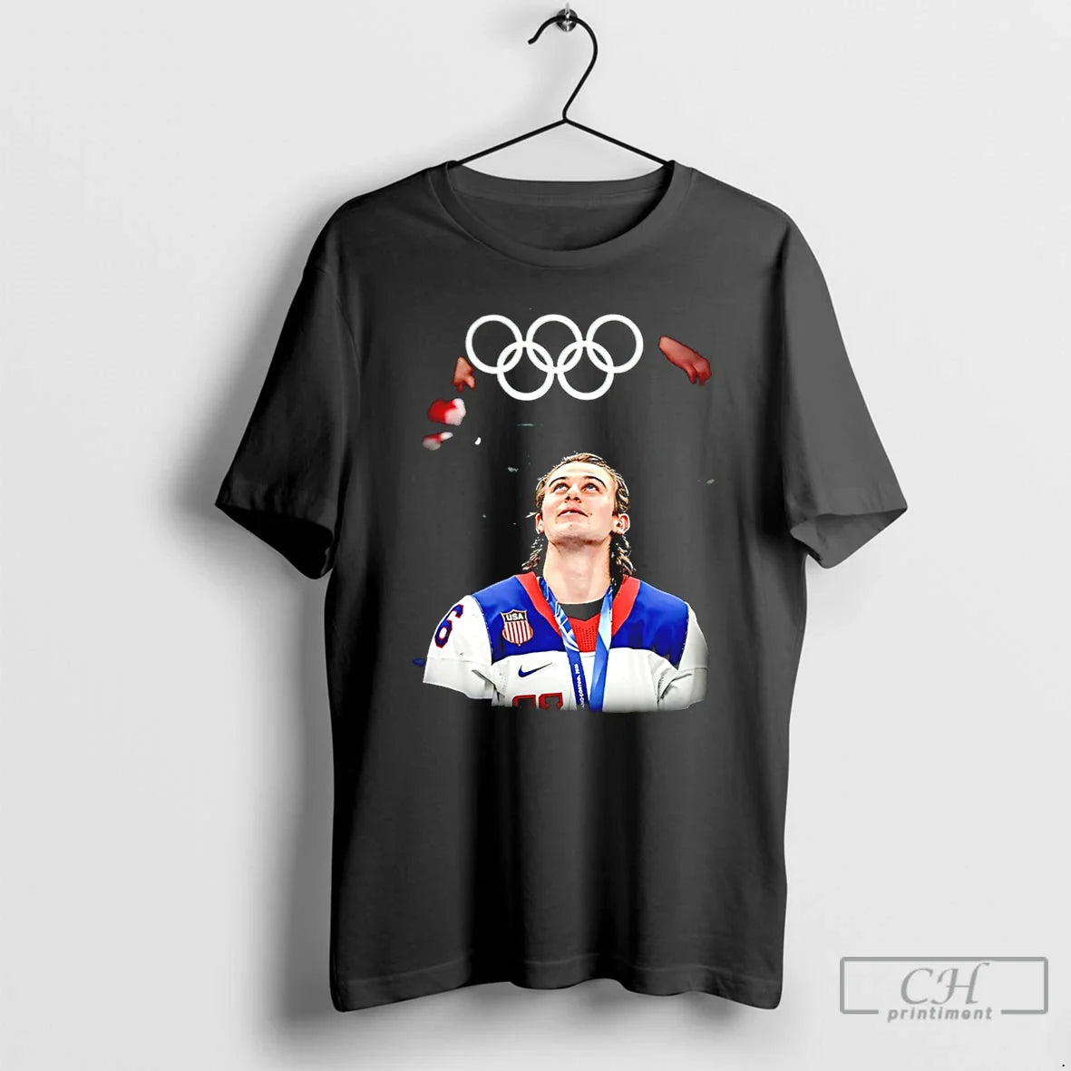 Classic Jack Hughes Gold For Team Usa Olympic - Adult & Kids T-Shirts, Sweatshirts & Hoodies apparel design preview 1