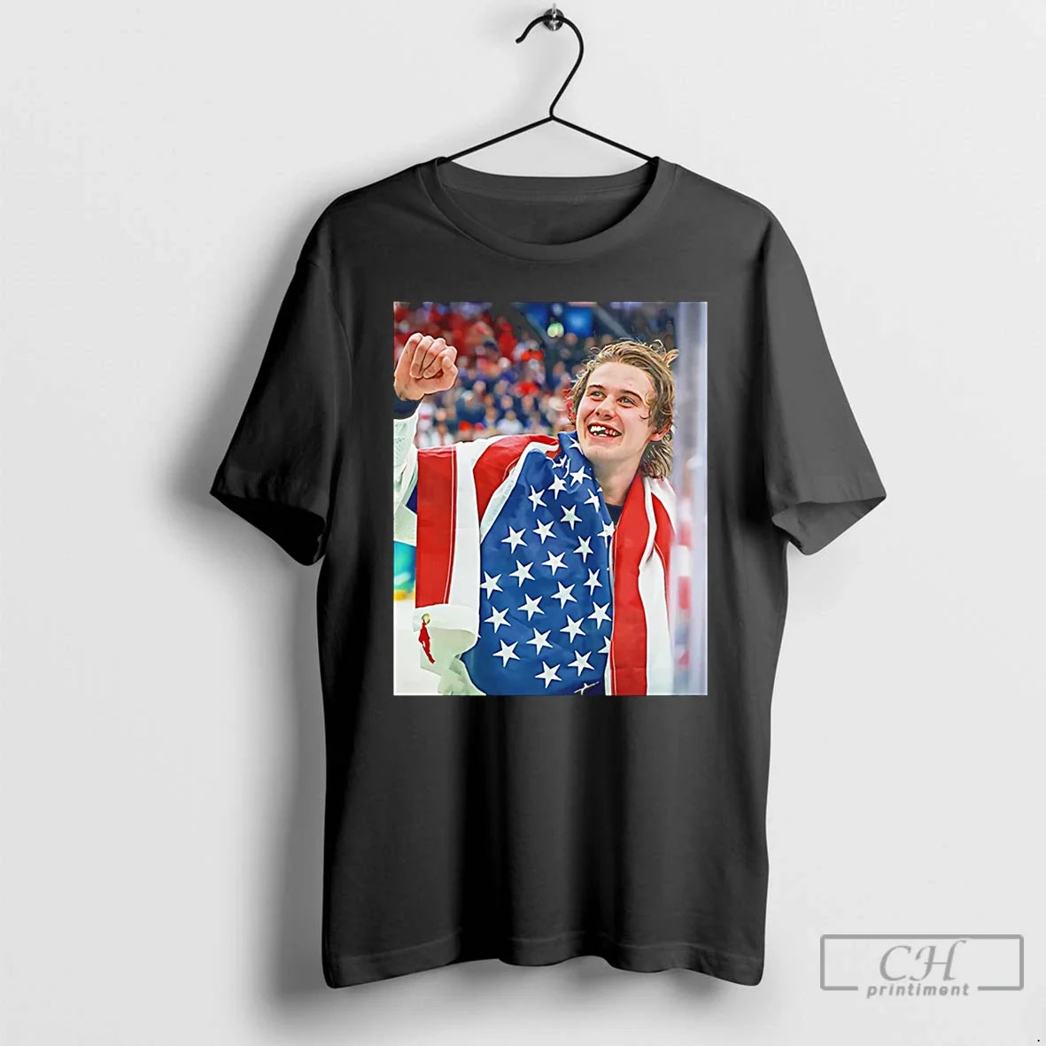 Classic Jack Hughes Usa Olympic Champions 2026 - Adult & Kids T-Shirts, Sweatshirts & Hoodies apparel design preview 1