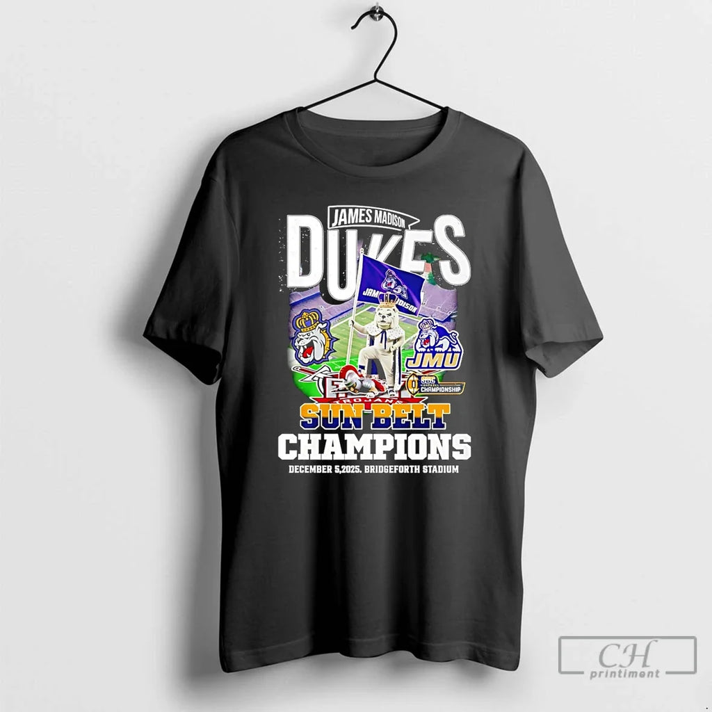 Classic James Madison Dukes 2025 Sun Belt Champions - Adult & Kids T-Shirts, Sweatshirts & Hoodies apparel design preview 1