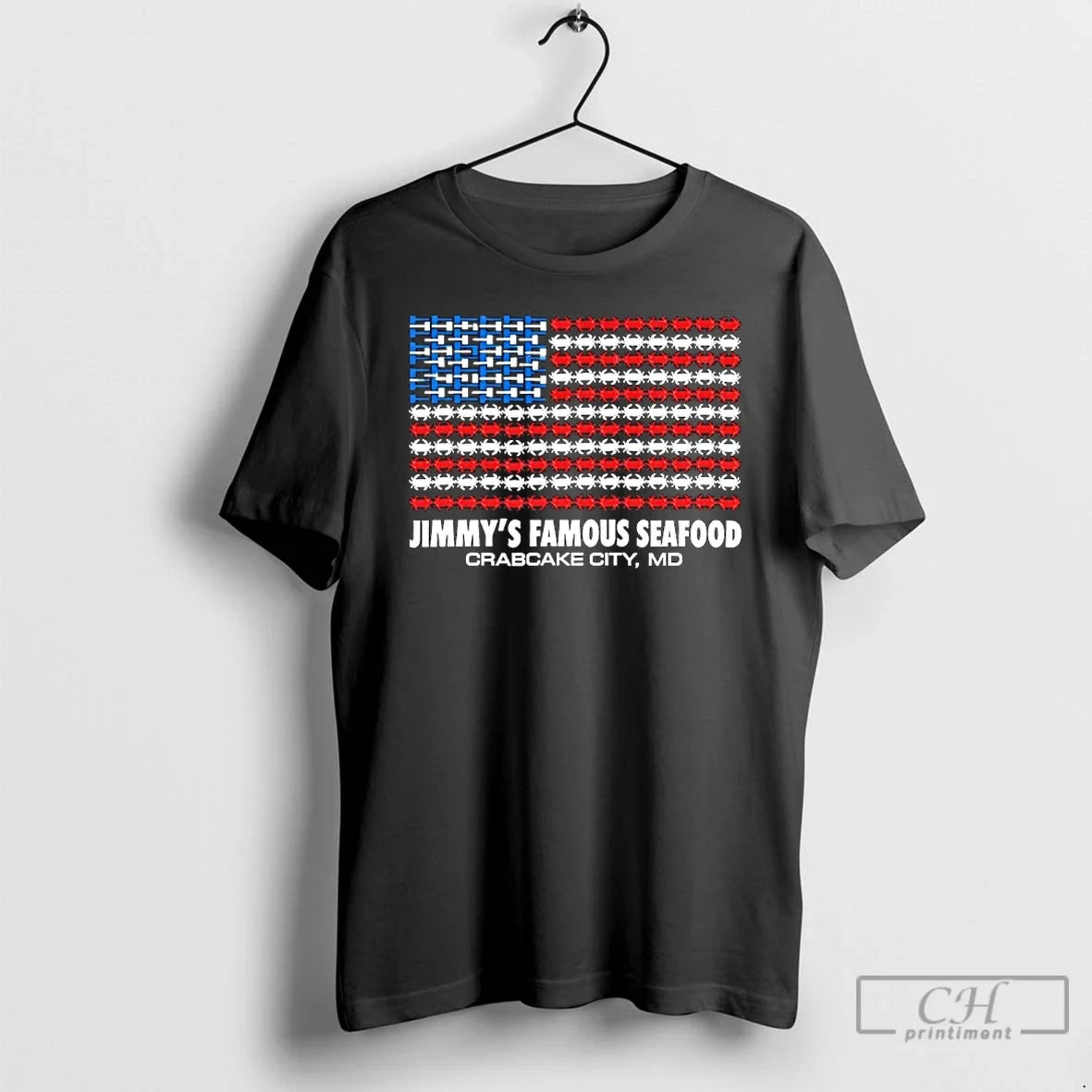Classic Jimmys Famous Seafood Crab Flag Crabcake City - Adult & Kids T-Shirts, Sweatshirts & Hoodies apparel design preview 1