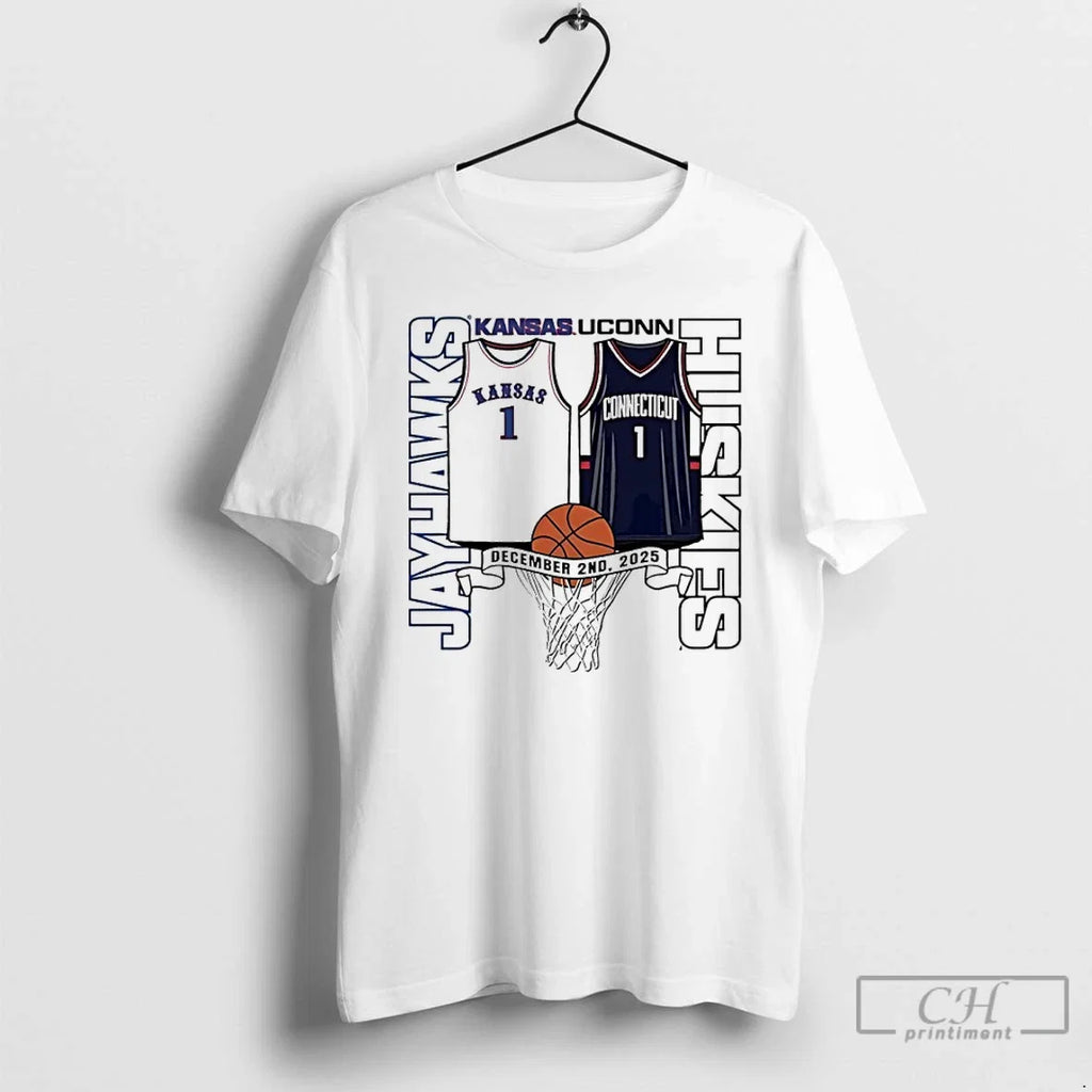 Classic Kansas Jayhawks Vs Uconn Huskies 2025 - Adult & Kids T-Shirts, Sweatshirts & Hoodies apparel design preview 1