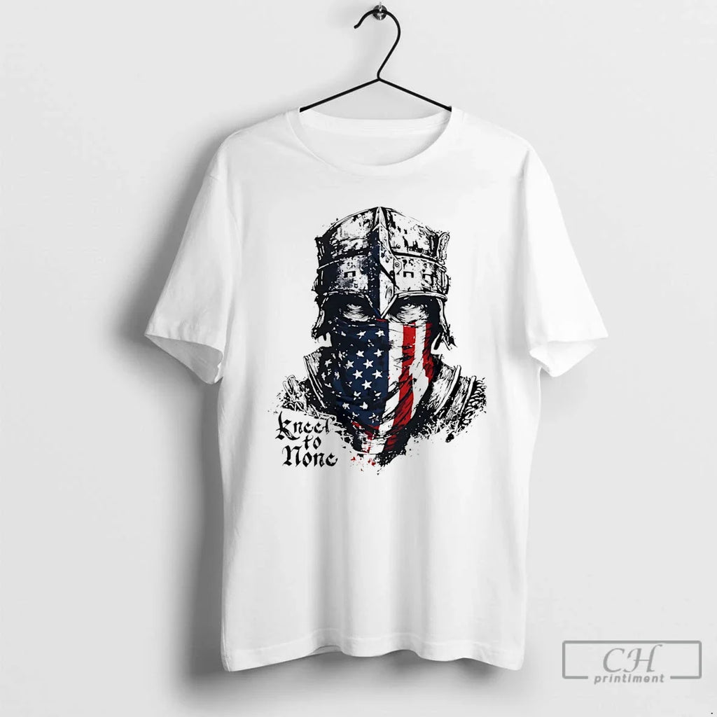 Classic Kneel To None Skull Usa Flag - Adult & Kids T-Shirts, Sweatshirts & Hoodies apparel design preview 1