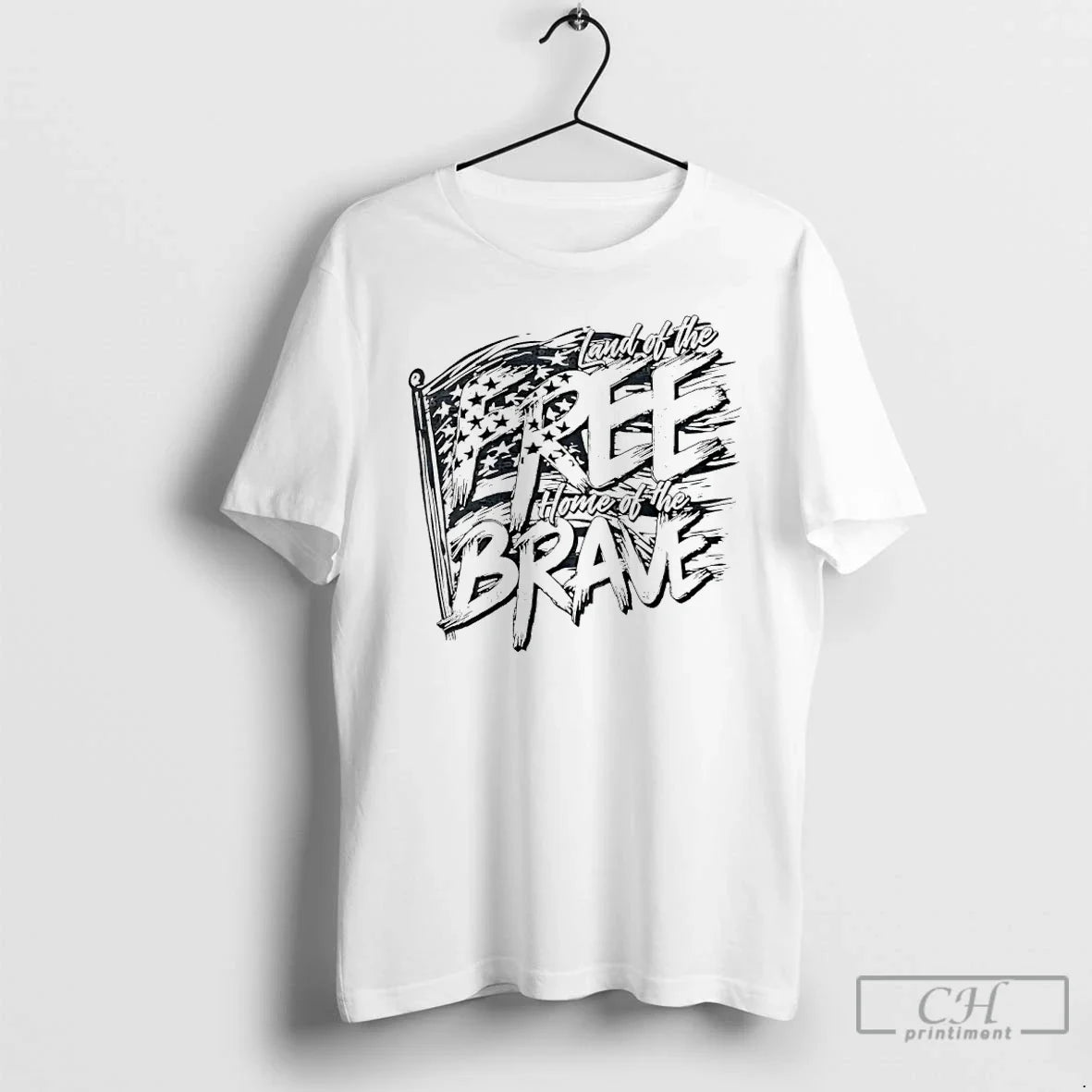 Classic Land Free Home Brave American Flag - Adult & Kids T-Shirts, Sweatshirts & Hoodies apparel design preview 1