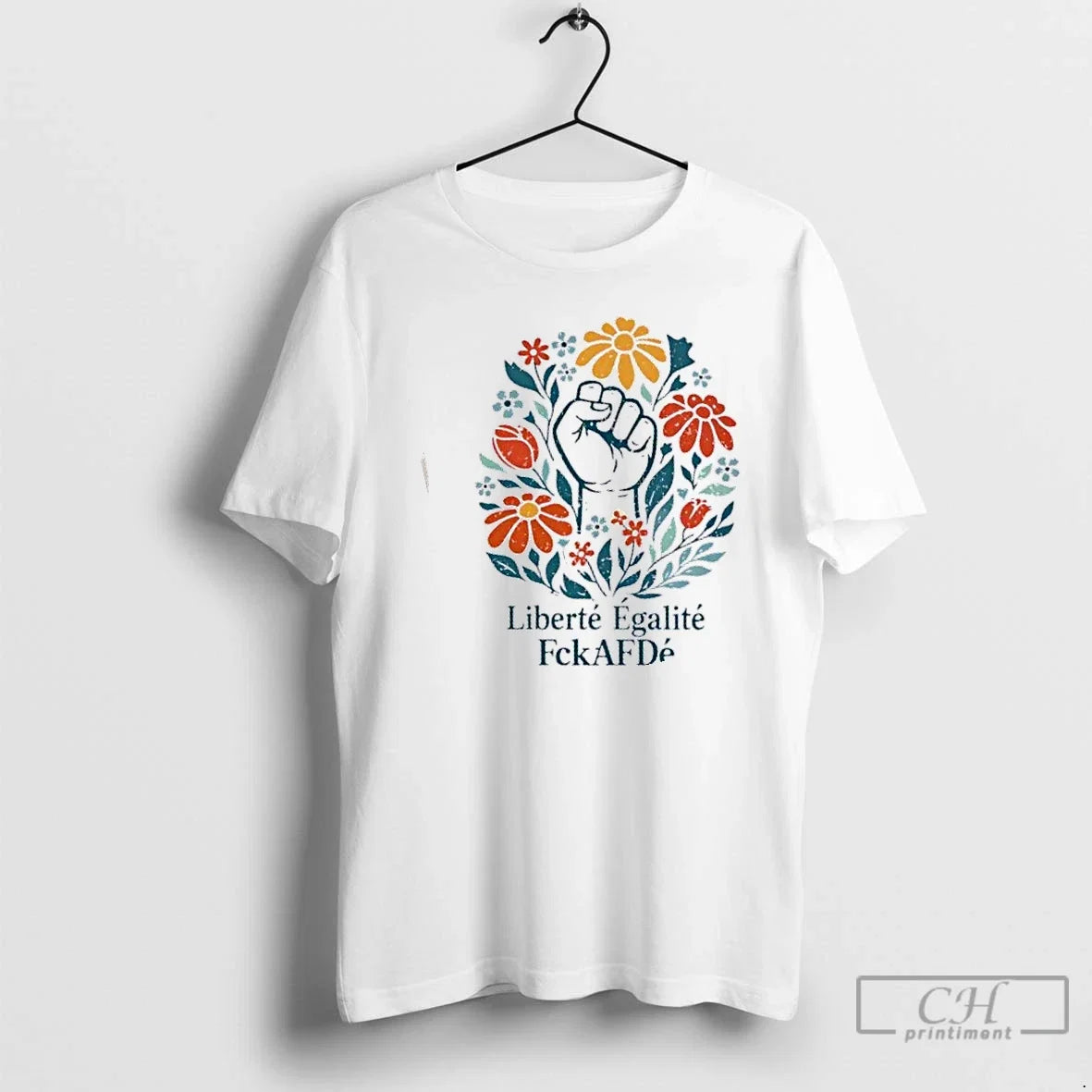 Classic Liberte Egalite Fckafde Fist Floral - Adult & Kids T-Shirts, Sweatshirts & Hoodies apparel design preview 1