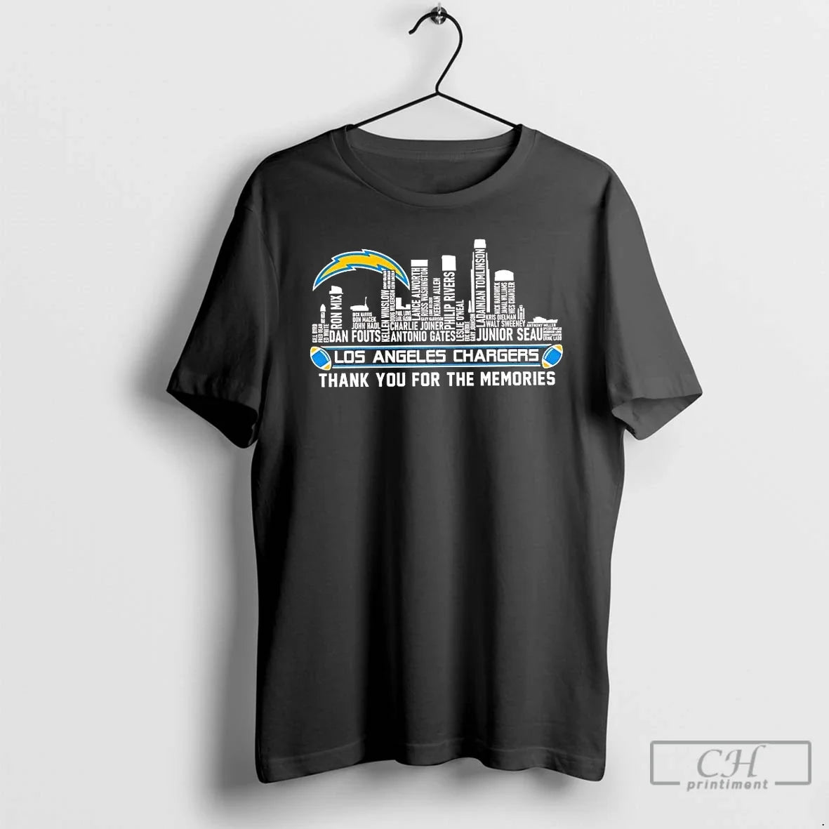 Classic Los Angeles Chargers Thank You Memories - Adult & Kids T-Shirts, Sweatshirts & Hoodies apparel design preview 1