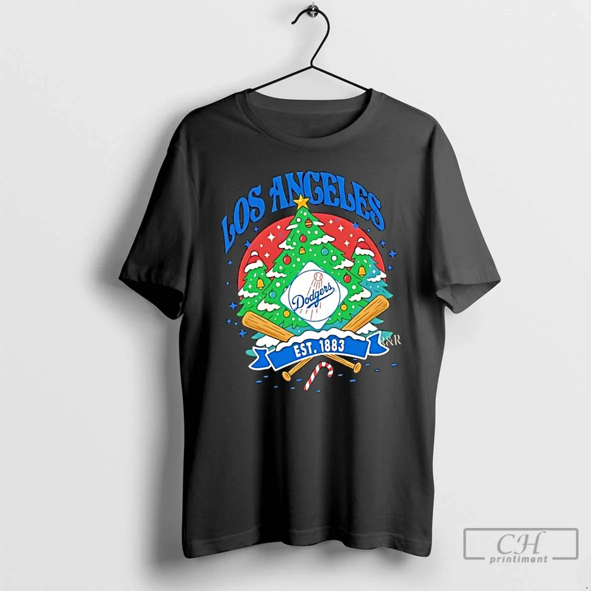 Classic Los Angeles Dodgers Ugly Tree Motif Est 1883 - Adult & Kids T-Shirts, Sweatshirts & Hoodies apparel design preview 1