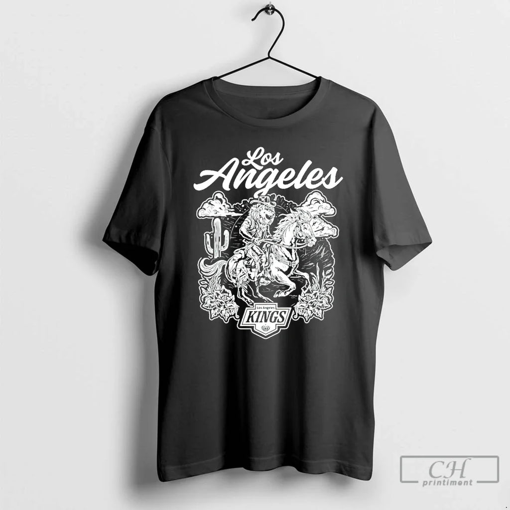 Classic Los Angeles Kings Lion Riding Horse - Adult & Kids T-Shirts, Sweatshirts & Hoodies apparel design preview 1