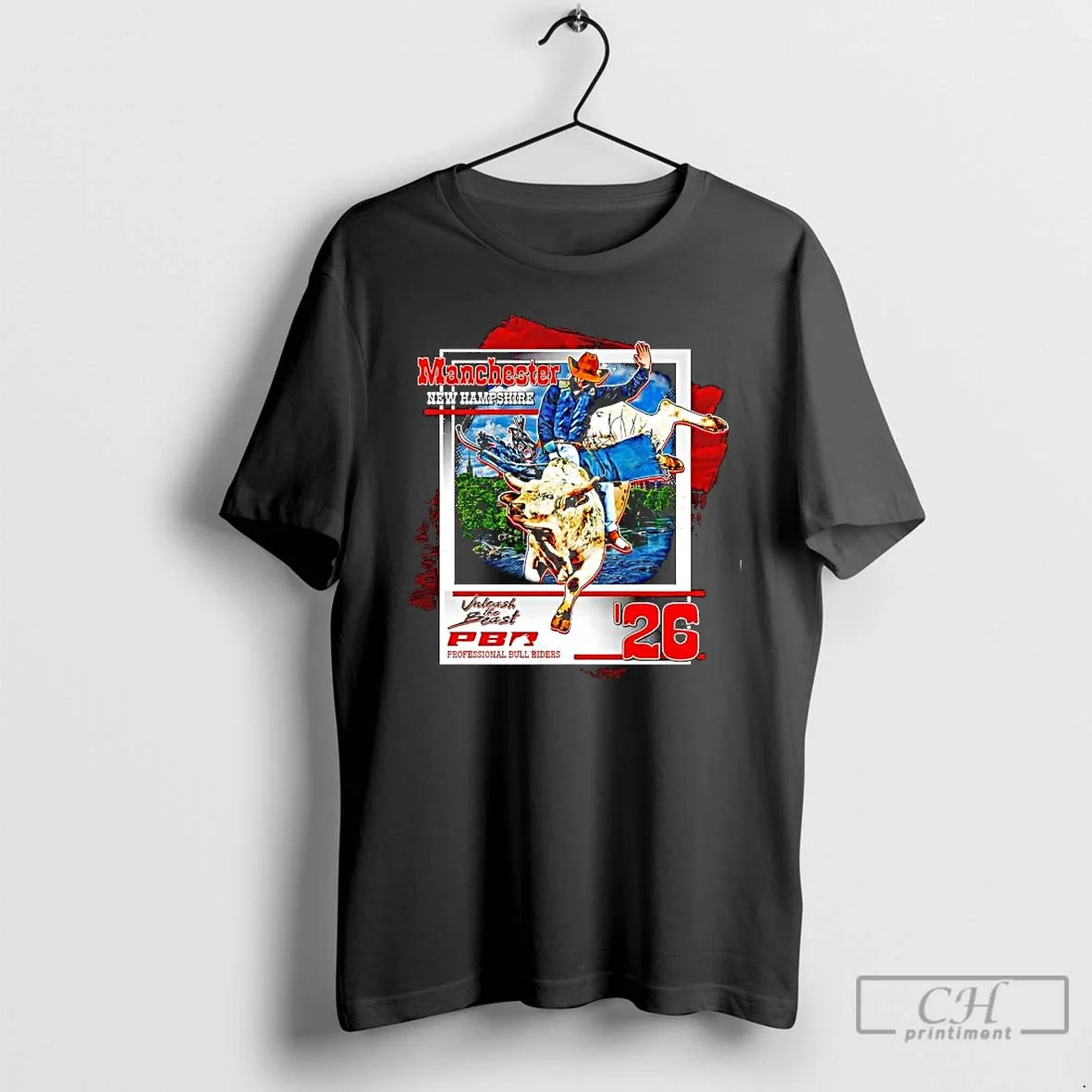 Classic Manchester Utb Tour City New Hampshire Pbr 26 - Adult & Kids T-Shirts, Sweatshirts & Hoodies apparel design preview 1
