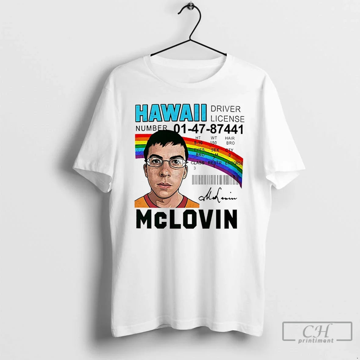 Classic Mclovin Hawaii Driver License Signature - Adult & Kids T-Shirts, Sweatshirts & Hoodies apparel design preview 1