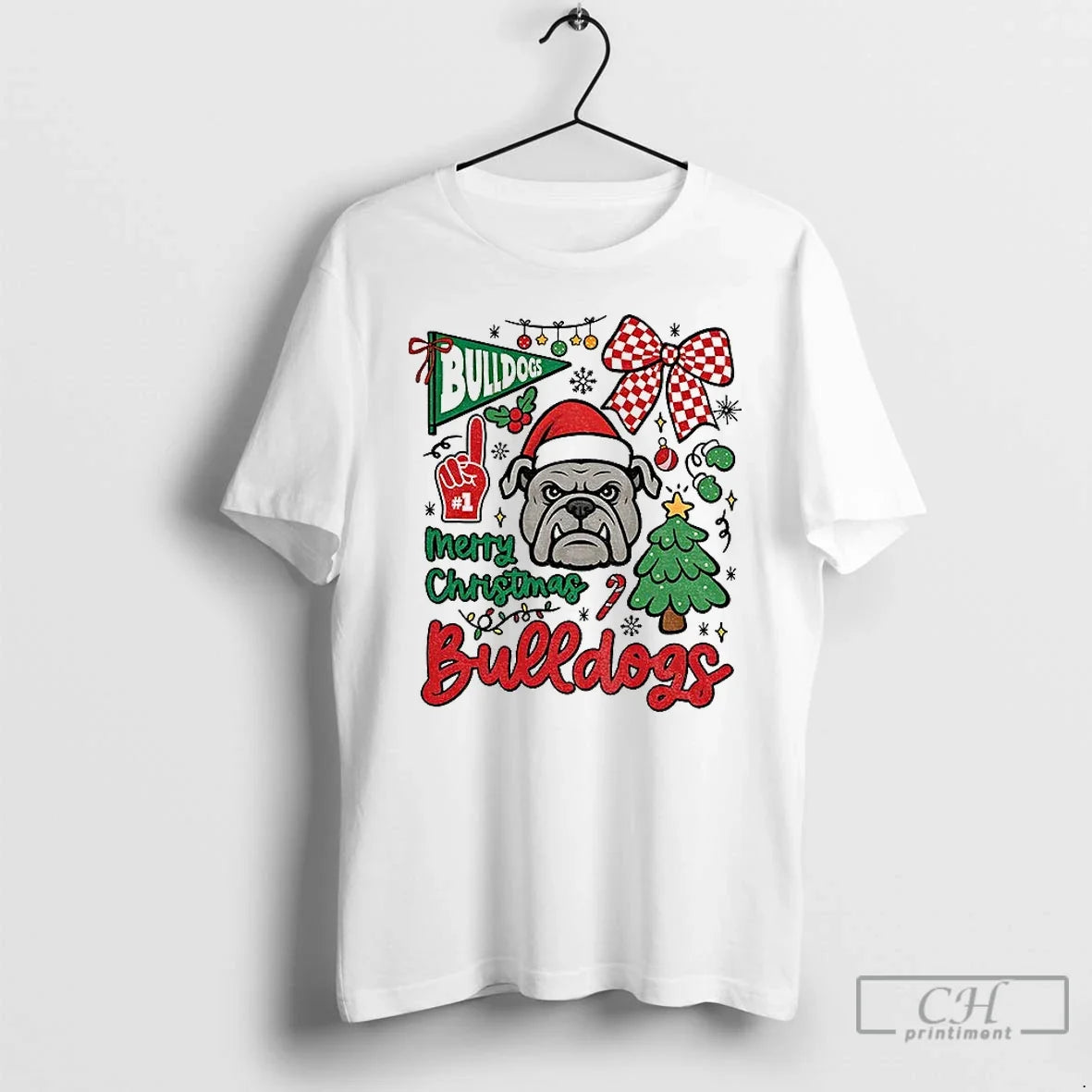 Classic Merry Georgia Bulldogs Game Day Mascot - Adult & Kids T-Shirts, Sweatshirts & Hoodies apparel design preview 1