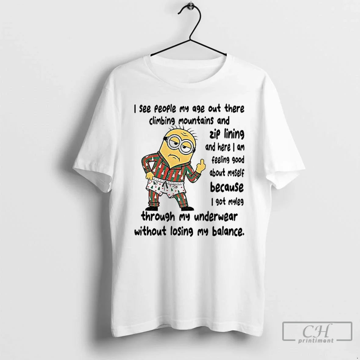 Classic Minion Middle Finger I See People My Age Out - Adult & Kids T-Shirts, Sweatshirts & Hoodies apparel design preview 1