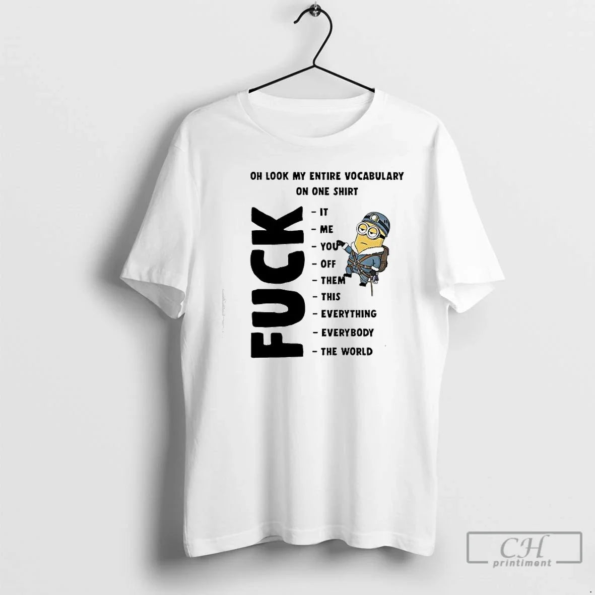 Classic Minion Oh My Entire Vocabulary One Fuck Me - Adult & Kids T-Shirts, Sweatshirts & Hoodies apparel design preview 1
