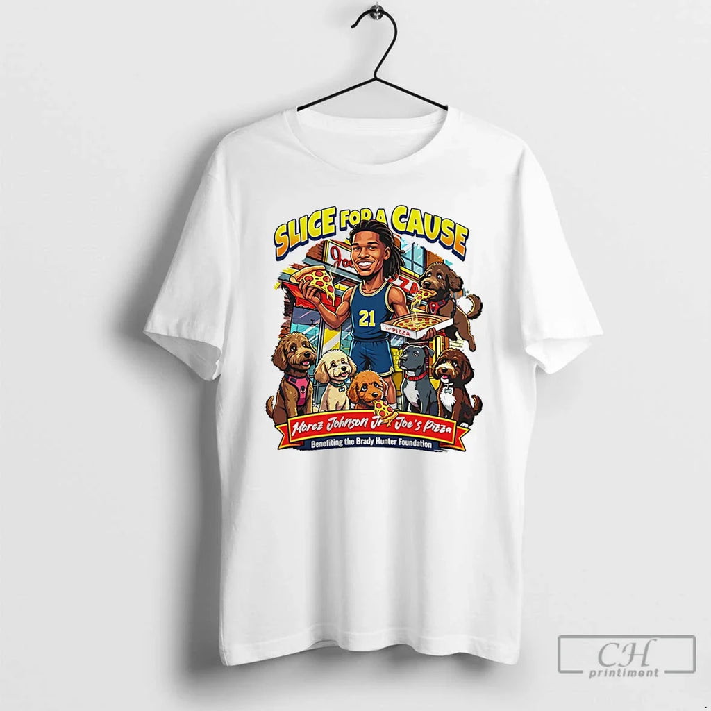 Classic Morez Johnson Jr Michigan Basketball Slice - Adult & Kids T-Shirts, Sweatshirts & Hoodies apparel design preview 1