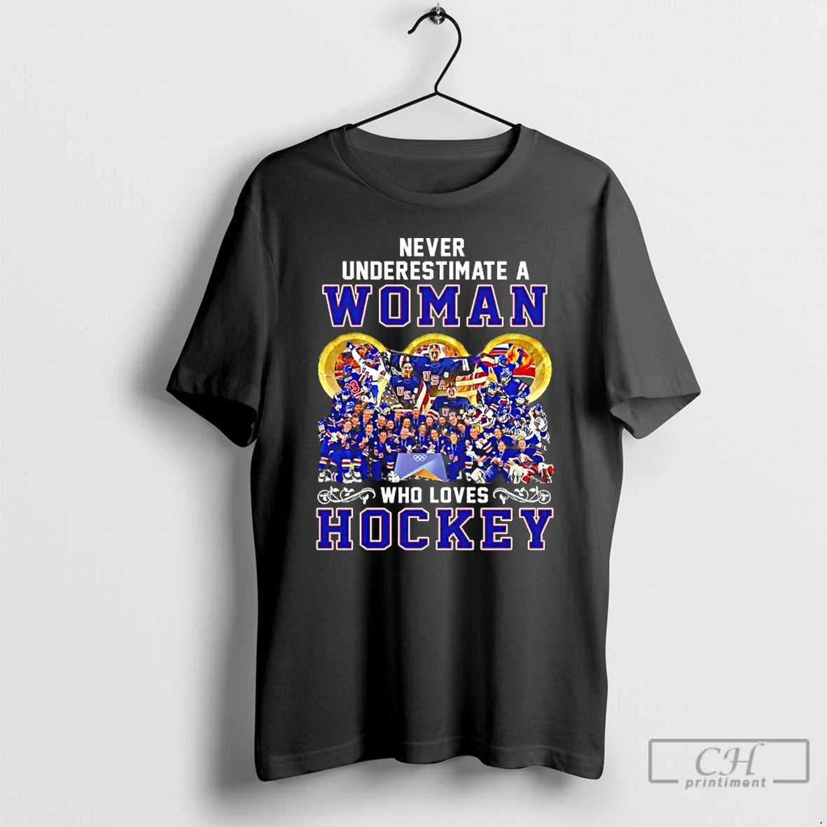 Classic Never Underestimate A Woman Who Love Hockey - Adult & Kids T-Shirts, Sweatshirts & Hoodies apparel design preview 1