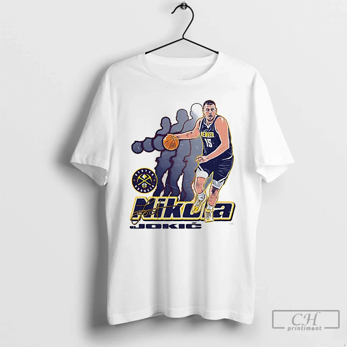 Classic Nikola Jokic Denver Nuggets Retro Signature - Adult & Kids T-Shirts, Sweatshirts & Hoodies apparel design preview 1