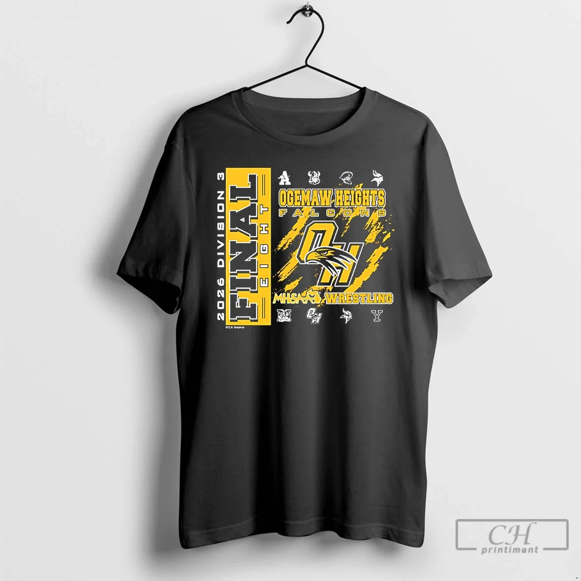 Classic Ogemaw Heights 2026 Mhsaa Team Wrestling - Adult & Kids T-Shirts, Sweatshirts & Hoodies apparel design preview 1