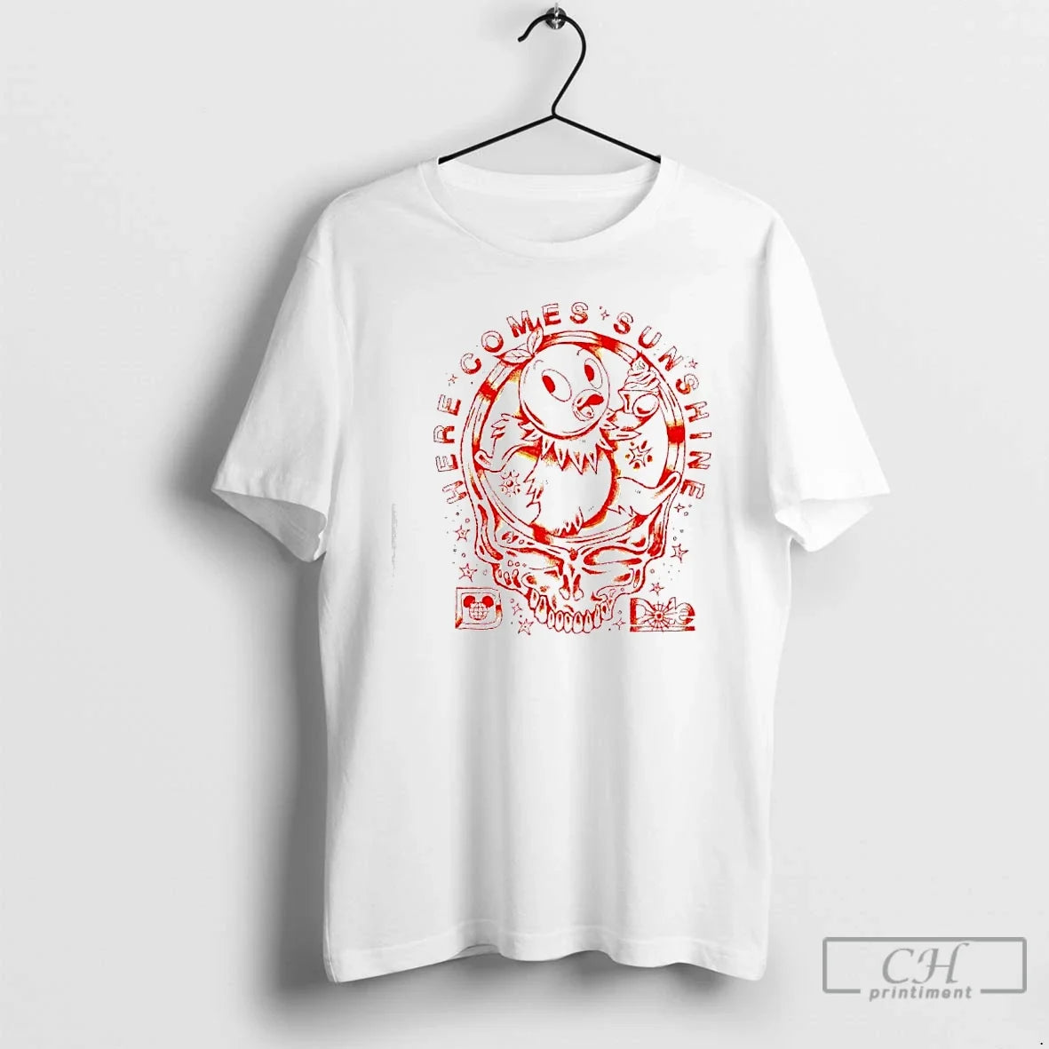 Classic Orange Bird X Grateful Dead Here Comes - Adult & Kids T-Shirts, Sweatshirts & Hoodies apparel design preview 1