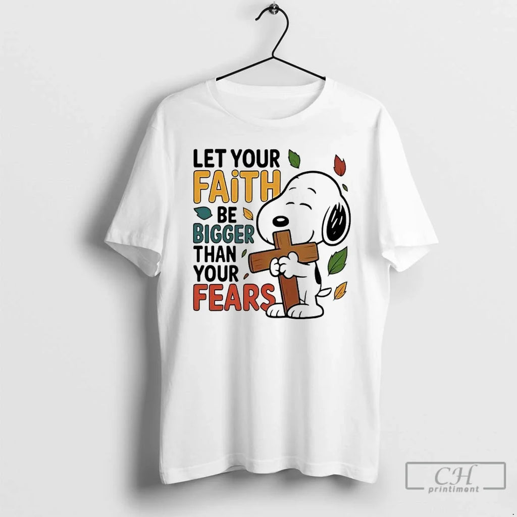 Classic Peanuts Cross Let Your Faith Be Bigger Than - Adult & Kids T-Shirts, Sweatshirts & Hoodies apparel design preview 1