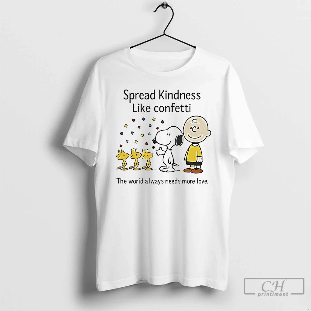 Classic Peanuts Spread Kindness Like Confetti World - Adult & Kids T-Shirts, Sweatshirts & Hoodies apparel design preview 1