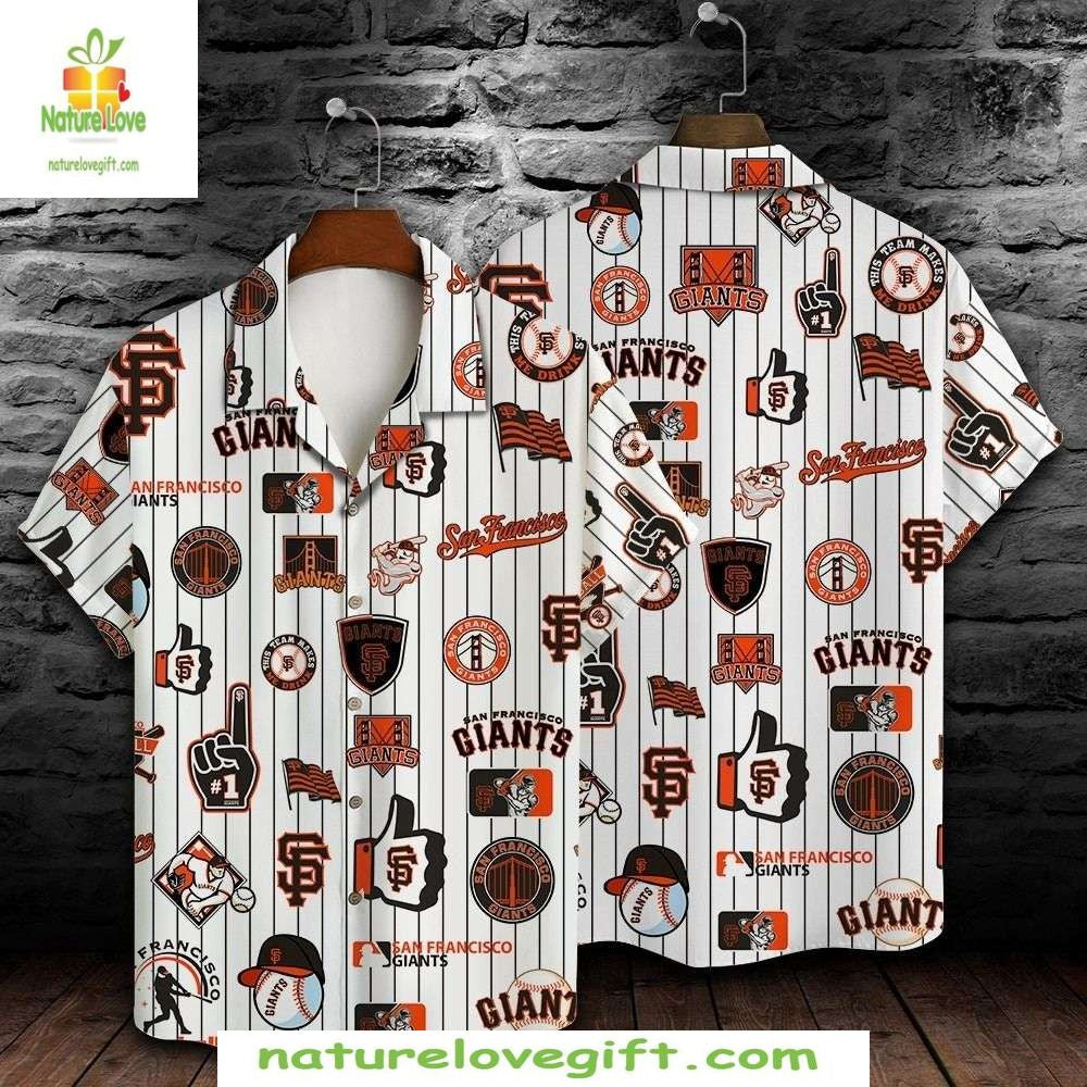 SF Giants Hawaiian Classic Pinstripe Baseball Apparel - Adult & Kids T-Shirts, Sweatshirts & Hoodies apparel design preview 1