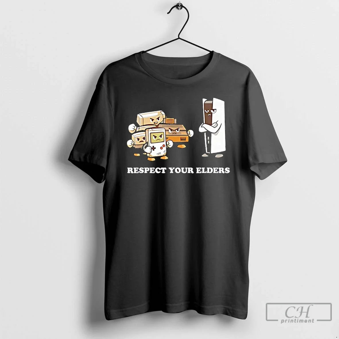 Classic Playstation 5 Respect Your Elders 90s Gaming - Adult & Kids T-Shirts, Sweatshirts & Hoodies apparel design preview 1