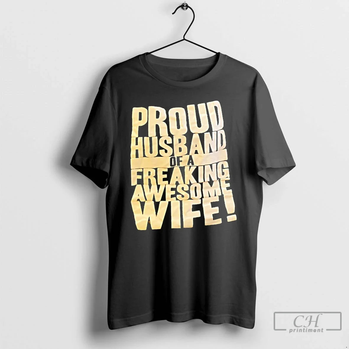 Classic Proud Husband Freaking Awesome Wife Text - Adult & Kids T-Shirts, Sweatshirts & Hoodies apparel design preview 1