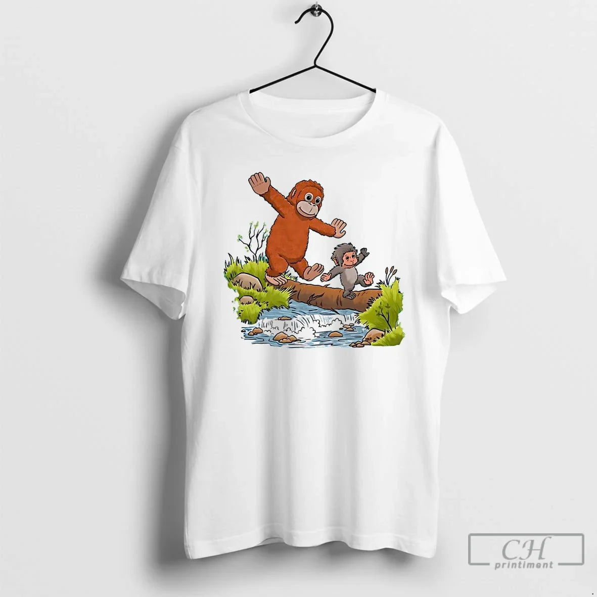 Classic Punch And His Stuffed Orangutan X Calvin - Adult & Kids T-Shirts, Sweatshirts & Hoodies apparel design preview 1