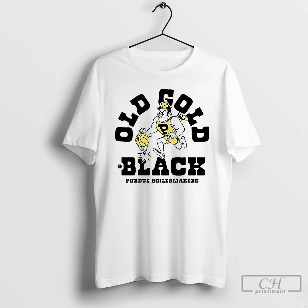 Classic Purdue Boilermakers Old Gold Black Mascot - Adult & Kids T-Shirts, Sweatshirts & Hoodies apparel design preview 1