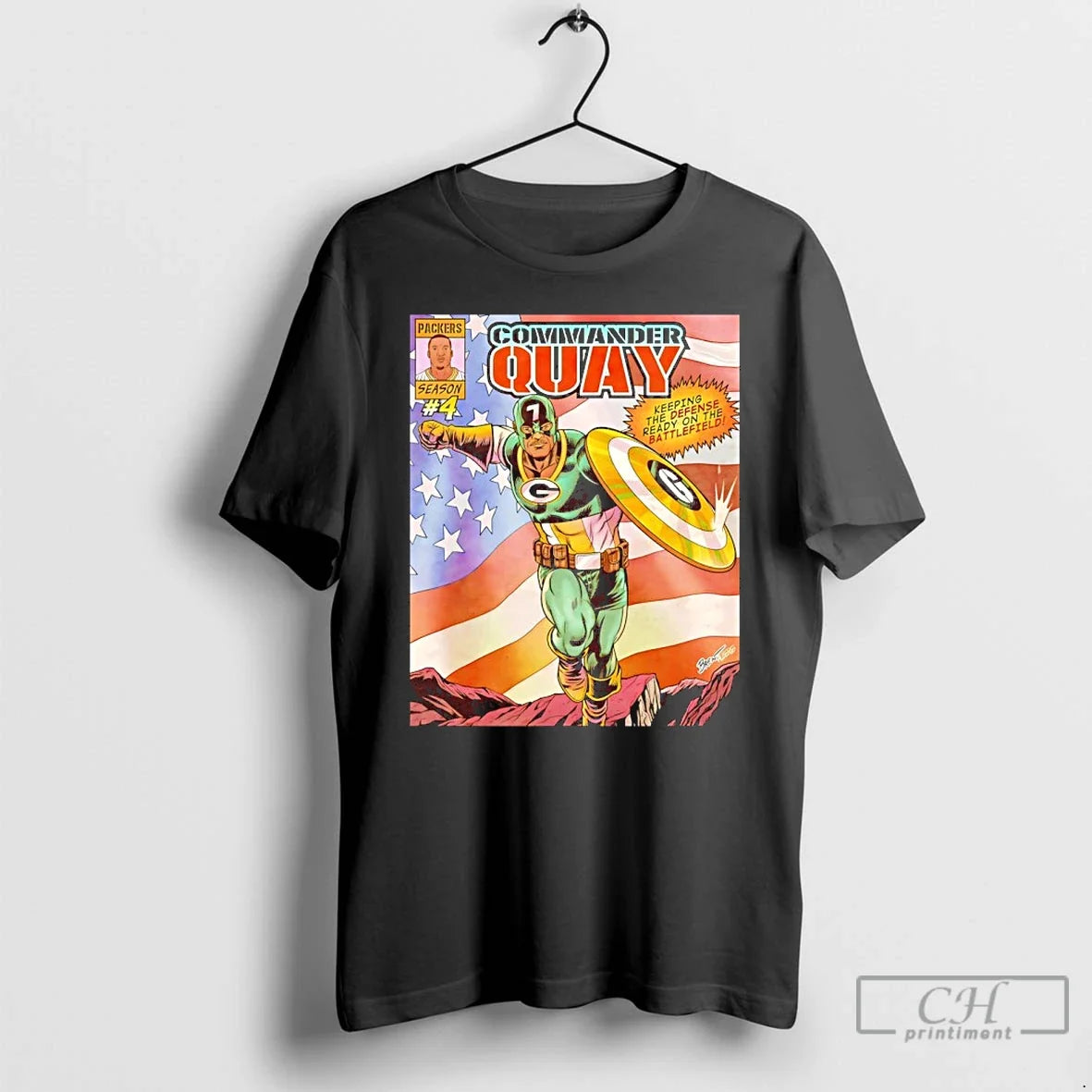 Classic Quay Walker Captain America Green Bay Packers - Adult & Kids T-Shirts, Sweatshirts & Hoodies apparel design preview 1