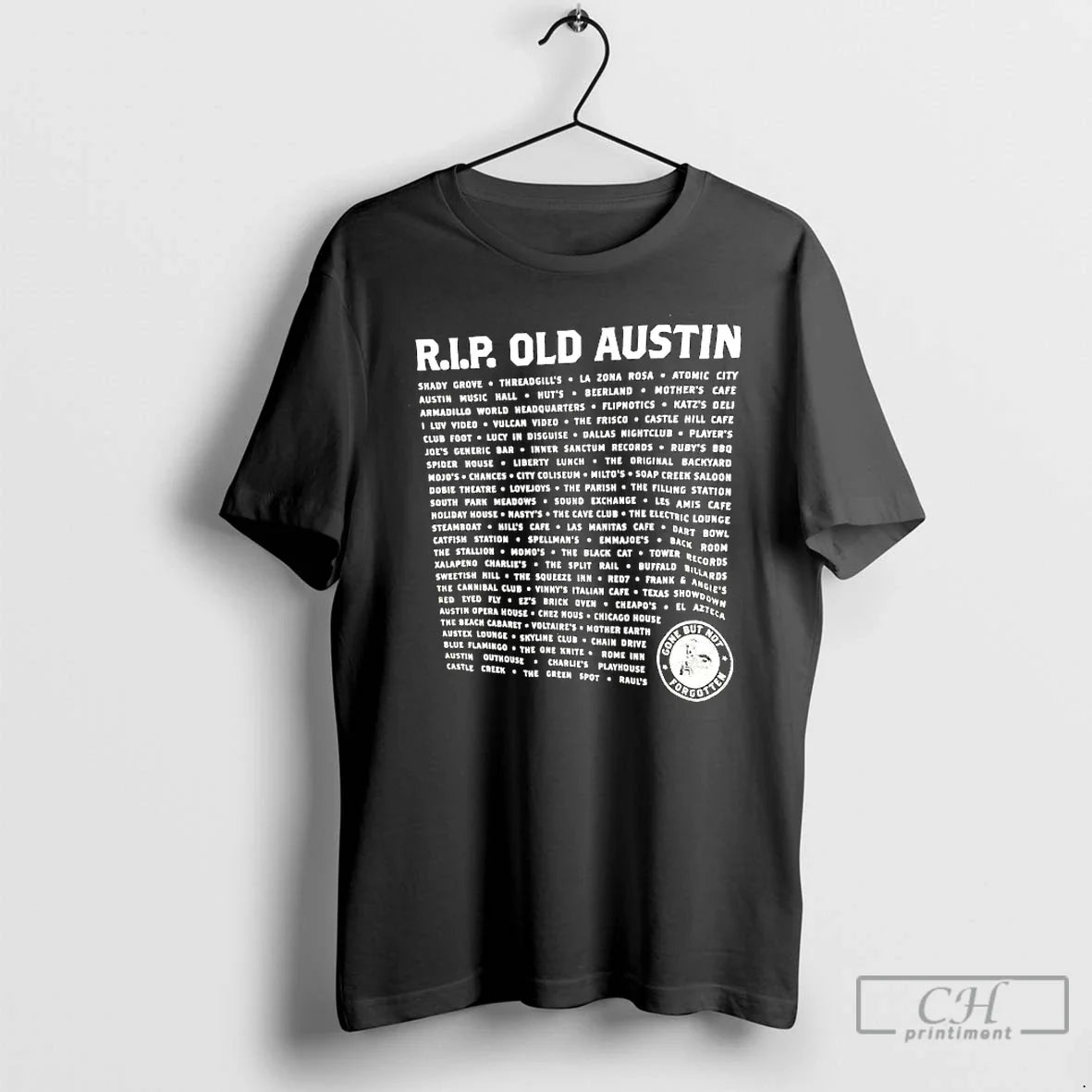 Classic R I P Old Austin Gone But Not Forgotten - Adult & Kids T-Shirts, Sweatshirts & Hoodies apparel design preview 1