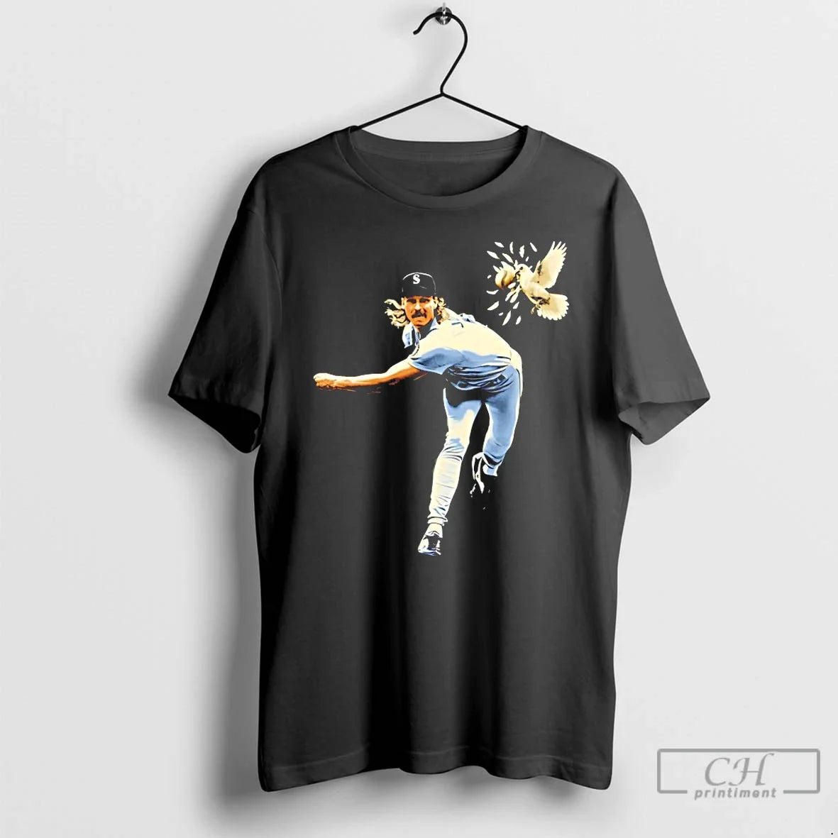 Classic Randy Johnson Seattle Mariners The Bird - Adult & Kids T-Shirts, Sweatshirts & Hoodies apparel design preview 1