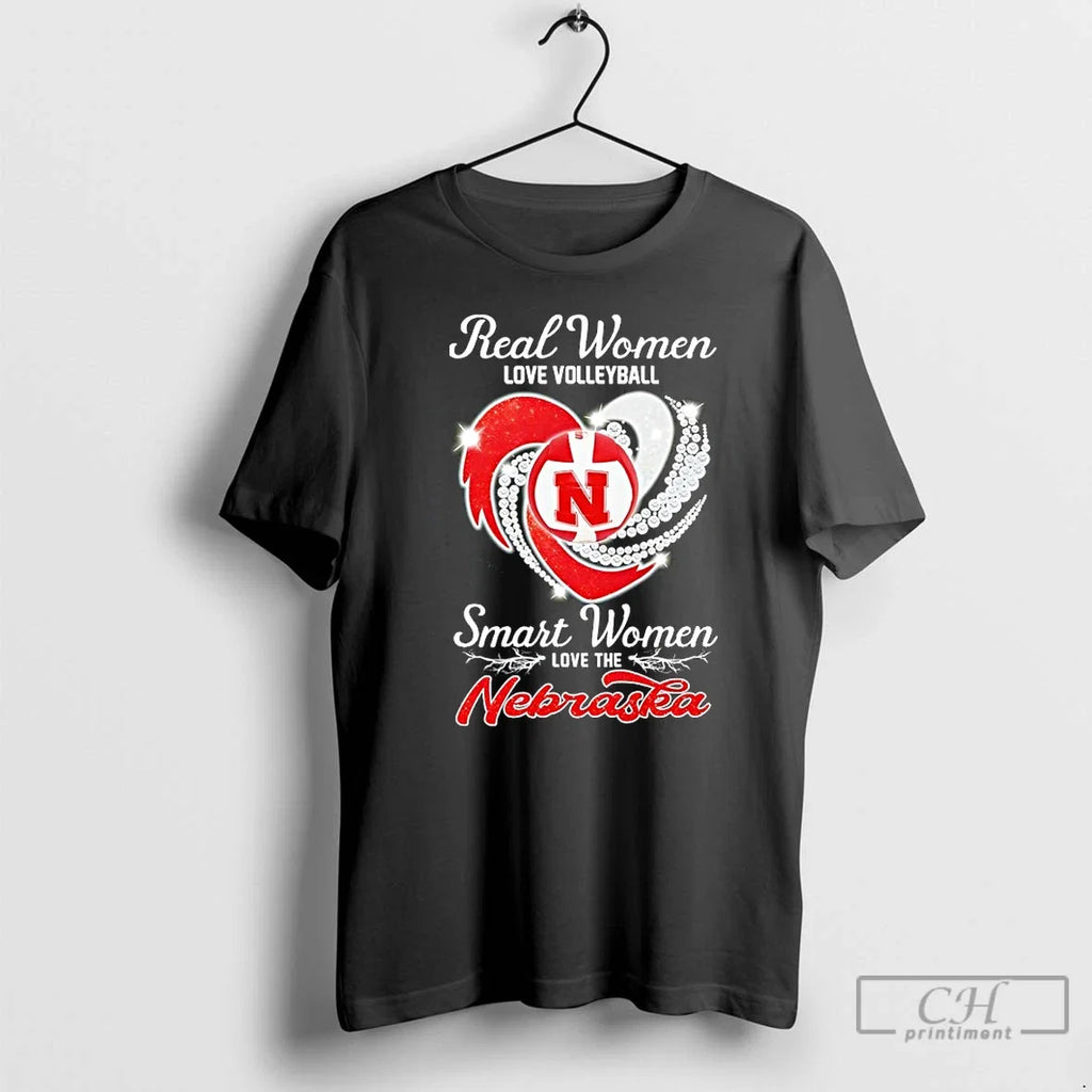 Classic Real Love Volleyball Smart Nebraska Diamond - Adult & Kids T-Shirts, Sweatshirts & Hoodies apparel design preview 1