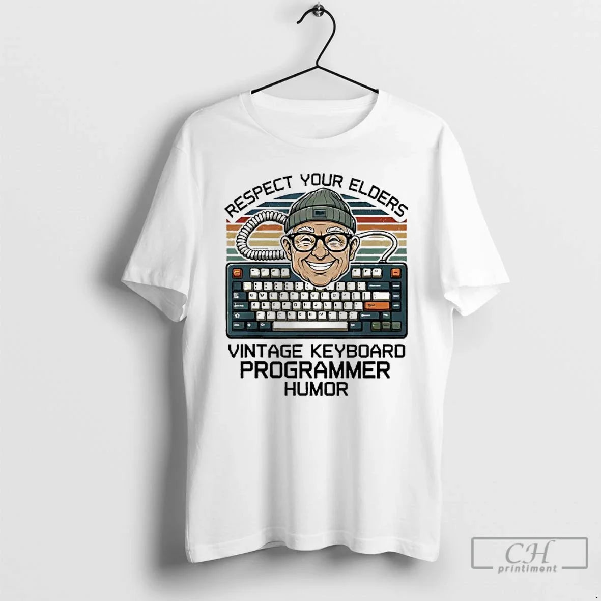 Classic Respect Your Elders Vintage Keyboard - Adult & Kids T-Shirts, Sweatshirts & Hoodies apparel design preview 1