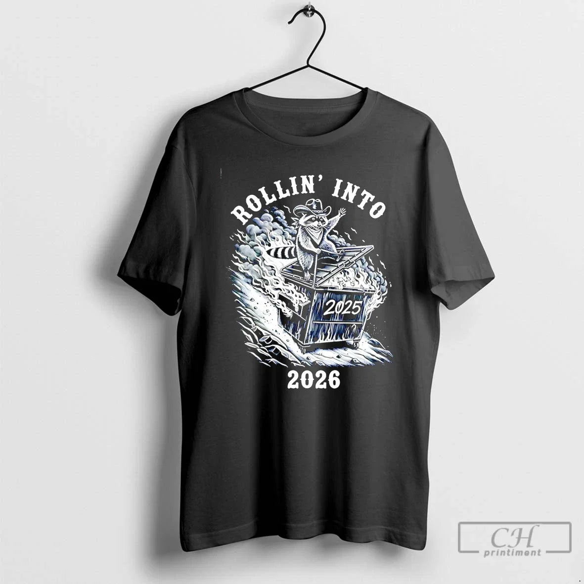 Classic Rollin 2026 Raccoon Dumpster Fire - Adult & Kids T-Shirts, Sweatshirts & Hoodies apparel design preview 1