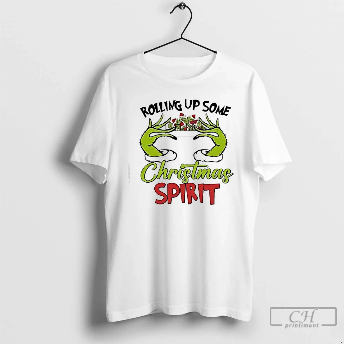 Classic Rolling Up Some Spirit Grinch Dish - Adult & Kids T-Shirts, Sweatshirts & Hoodies apparel design preview 1