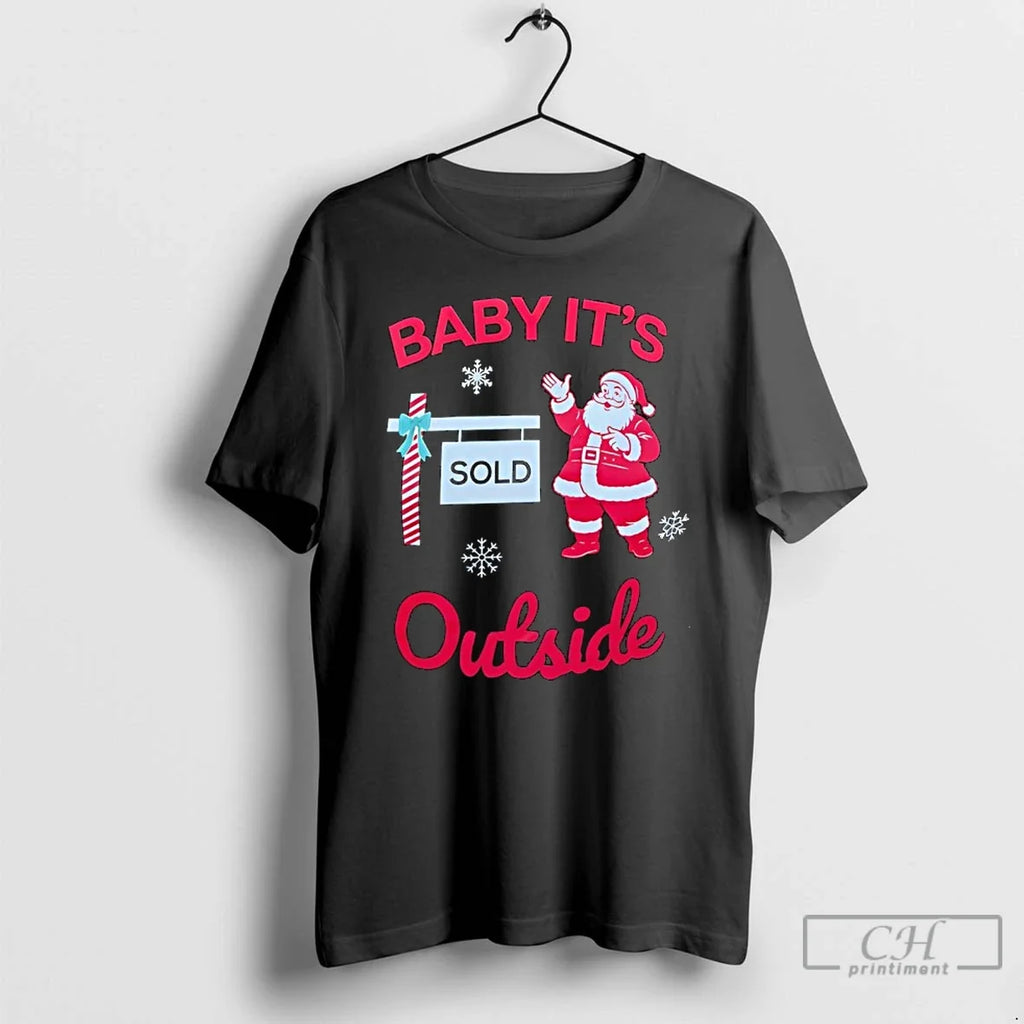 Classic Santa Claus Baby Outside Sold Sign Merry - Adult & Kids T-Shirts, Sweatshirts & Hoodies apparel design preview 1