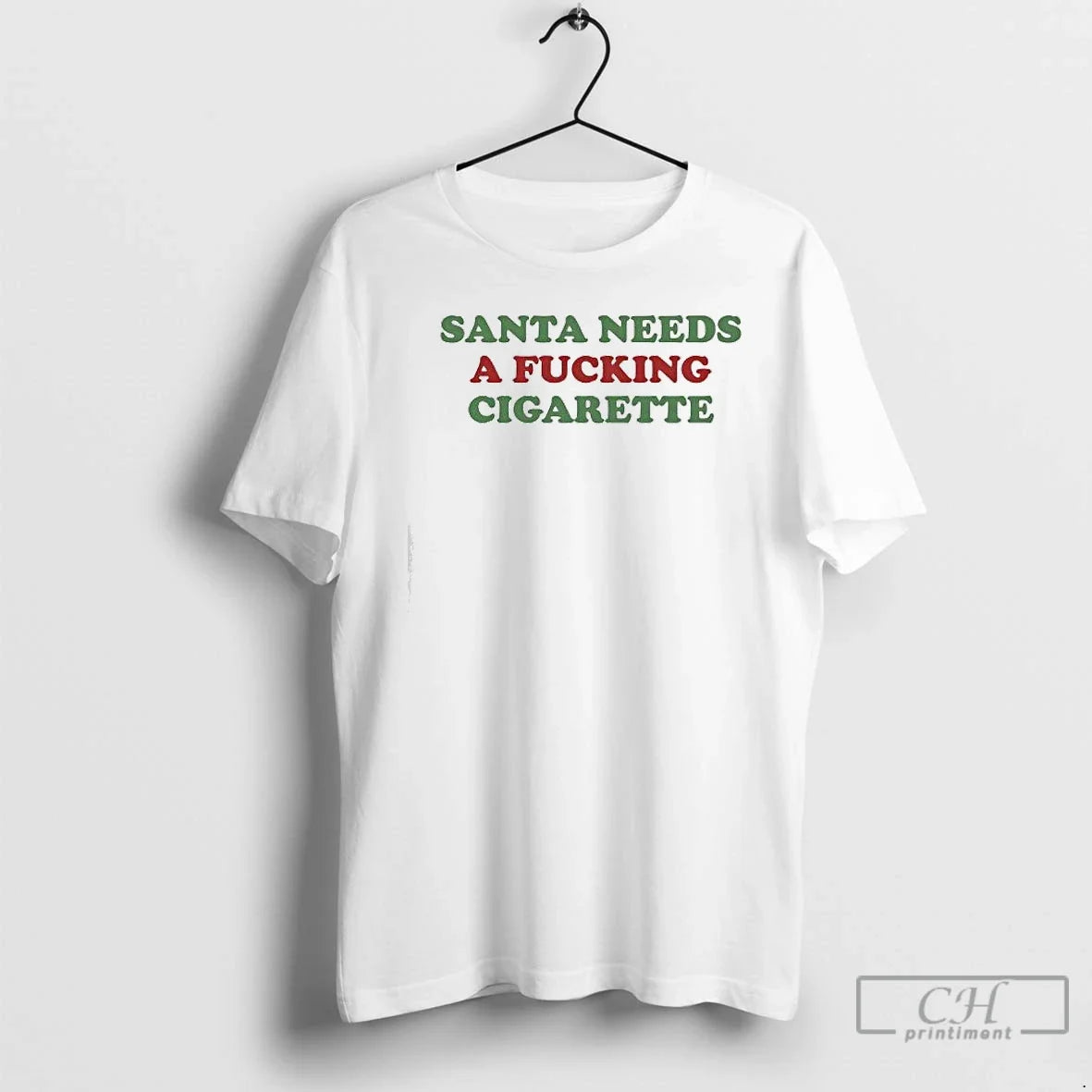 Classic Santa Needs Fucking Cigarette - Adult & Kids T-Shirts, Sweatshirts & Hoodies apparel design preview 1
