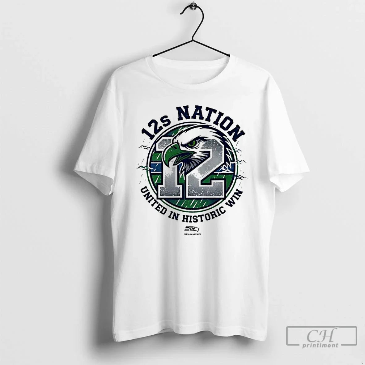 Classic Seahawks 12s Nation United Historic Win - Adult & Kids T-Shirts, Sweatshirts & Hoodies apparel design preview 1