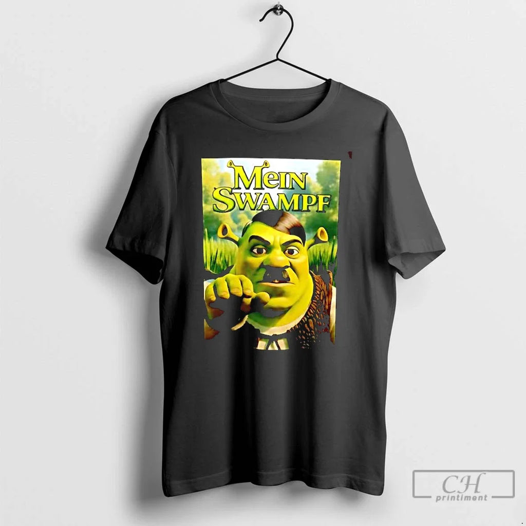 Classic Shrek Adolf Hitler Mein Swampf Cartoon - Adult & Kids T-Shirts, Sweatshirts & Hoodies apparel design preview 1
