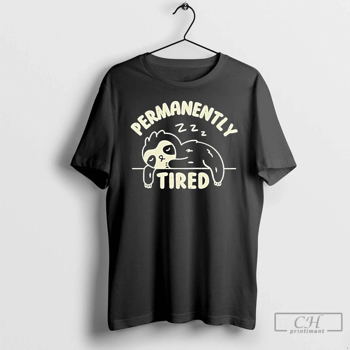 Classic Sleeping Sloth Permanently Tired - Adult & Kids T-Shirts, Sweatshirts & Hoodies apparel design preview 1