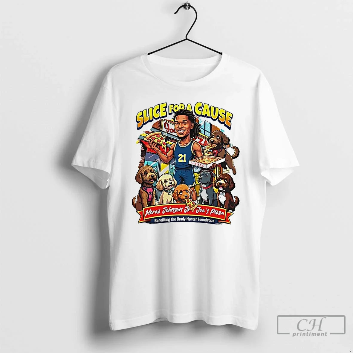 Classic Slice For A Cause Morez Johnson Jr Joes Pizza - Adult & Kids T-Shirts, Sweatshirts & Hoodies apparel design preview 1