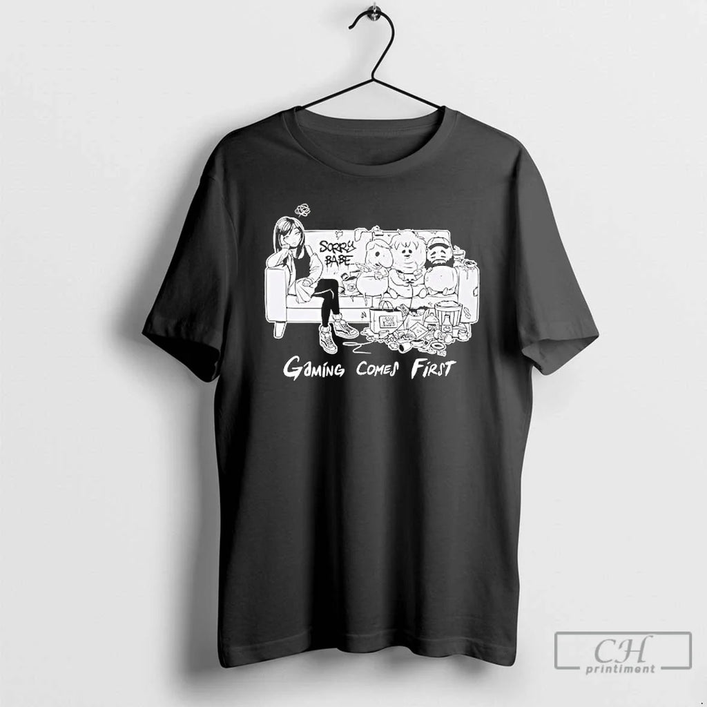 Classic Sorry Babe Gaming Comes First Channel Oney - Adult & Kids T-Shirts, Sweatshirts & Hoodies apparel design preview 1